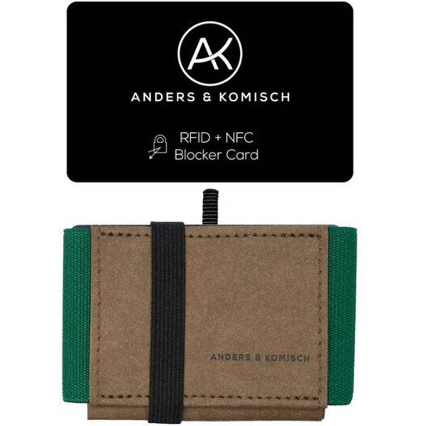 ANDERS & KOMISCH MINI DELUXE Wallet mit RFID Schutz Karte - Minimalistisches Portemonnaie Braun