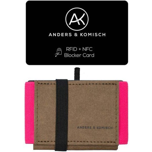 ANDERS & KOMISCH MINI DELUXE Wallet mit RFID Schutz Karte - Minimalistisches Portemonnaie Braun