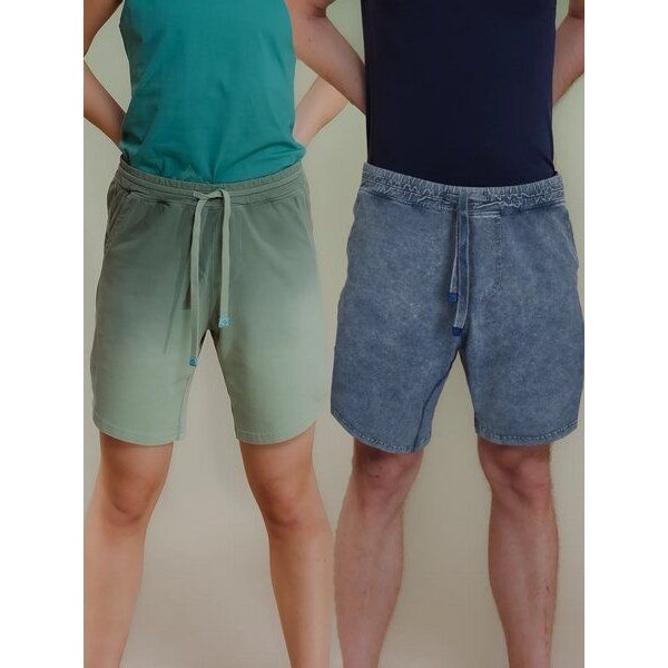 nice to meet me Classic Shorts Tie Dye – handgefärbte Unisex-Shorts aus Bio-Baumwolle