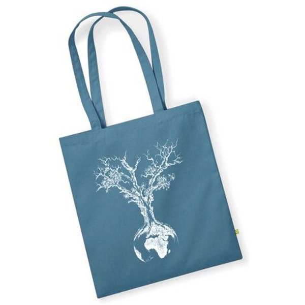 Life-Tree Organic Fairwear Tote Bag Weltenbaum | Natur/Burgund