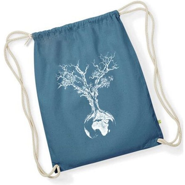 Life-Tree Organic Fairwear Stringbag Weltenbaum | Grün/Blau/Weiß/Rot