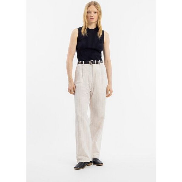 Rotholz High Waist Hose Leinen - Creme