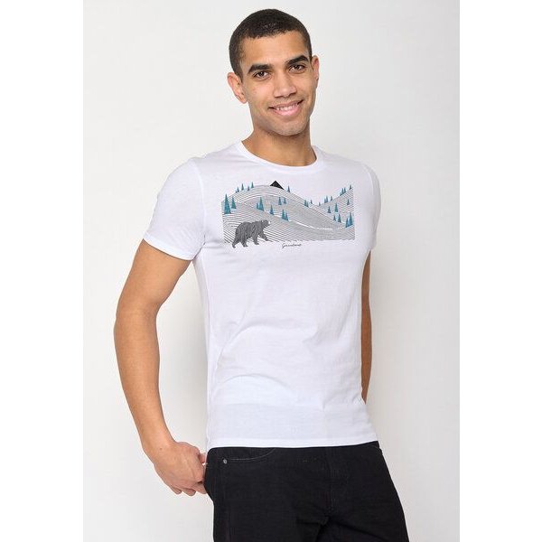 GREENBOMB Animal Bearland Guide - Sportliches T-Shirt aus Bio-Baumwolle / hochwertiger Print / GOTS / Fair & Vegan