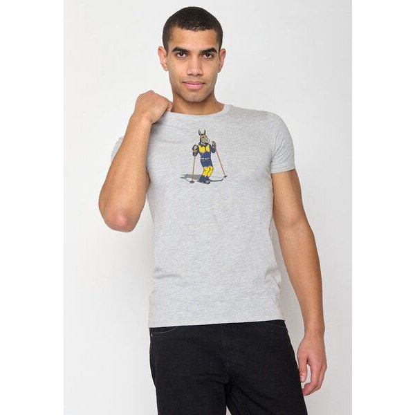 GREENBOMB Animal Donkey Ski Guide - Sportliches T-Shirt aus Bio-Baumwolle / hochwertiger Print / GOTS / Fair & Vegan