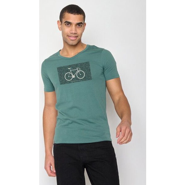 GREENBOMB Bike Cube Peak - Lässiges T-Shirt aus Bio-Baumwolle / hochwertiger Print / GOTS / Fair & Vegan