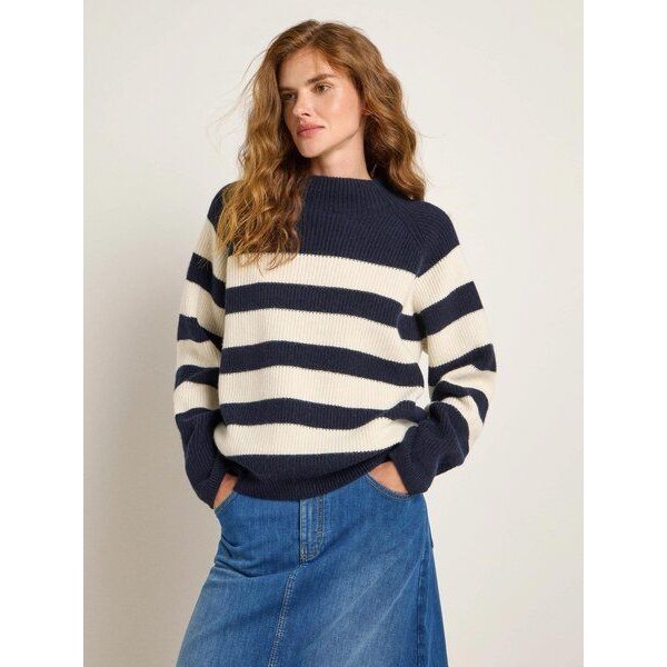 LANIUS Streifenpullover aus Bio-Schurwolle und Bio-Baumwolle