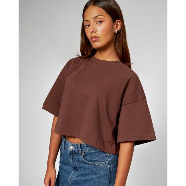 noemvri fashion label Cropped T-Shirt Susa braun