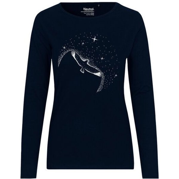 HANDGEDRUCKT "Sternstunde" Frauen Longsleeve Neutral