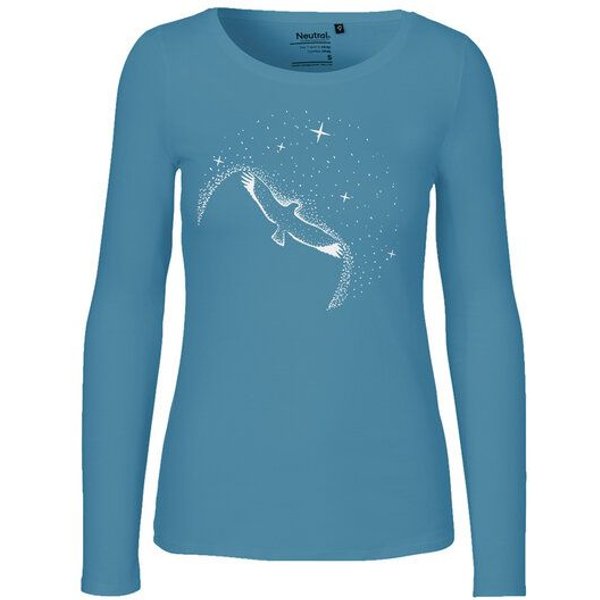 HANDGEDRUCKT "Sternstunde" Frauen Longsleeve Neutral