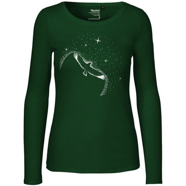 HANDGEDRUCKT "Sternstunde" Frauen Longsleeve Neutral
