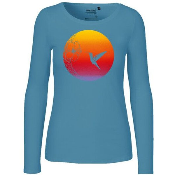HANDGEDRUCKT "Kolibri" Frauen Longsleeve Neutral