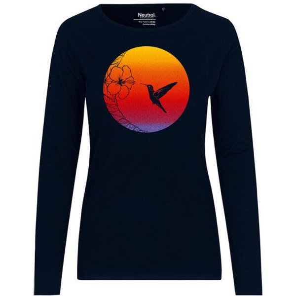 HANDGEDRUCKT "Kolibri" Frauen Longsleeve Neutral