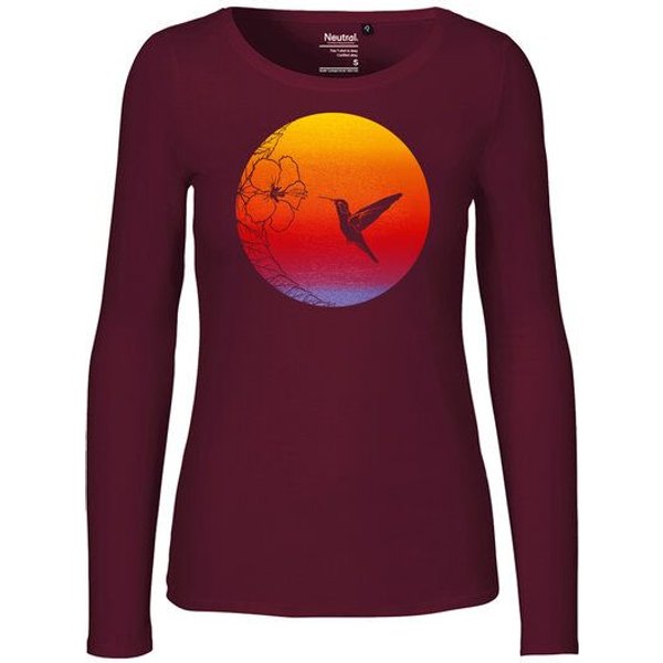 HANDGEDRUCKT "Kolibri" Frauen Longsleeve Neutral