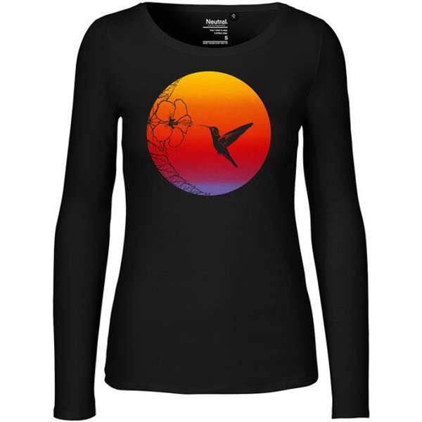 HANDGEDRUCKT "Kolibri" Frauen Longsleeve Neutral