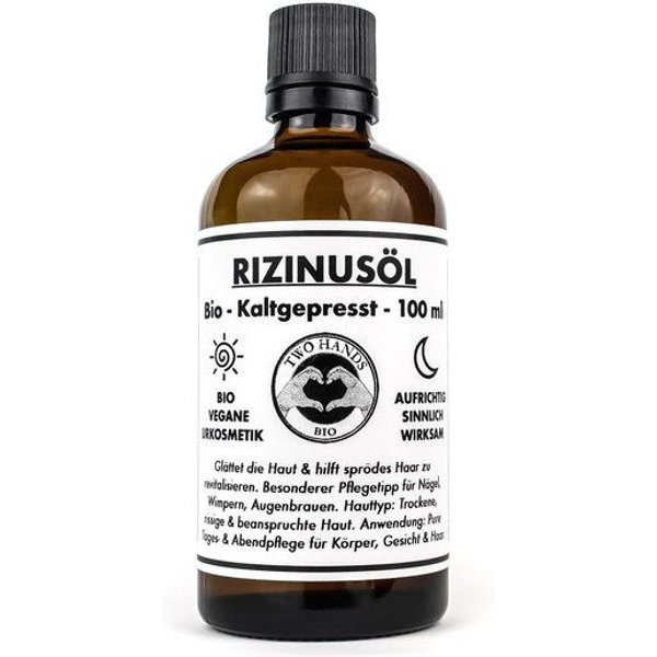 Two Hands BIO Rizinusöl - Bio - Vegan - Kaltgepresst - 100 ml