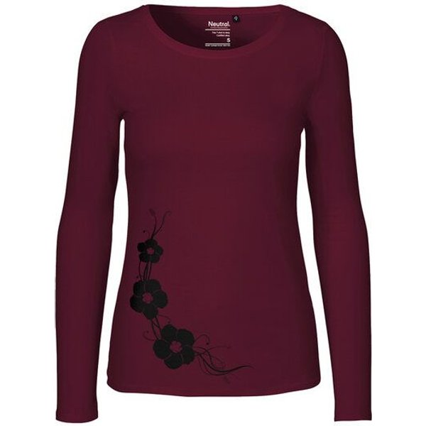HANDGEDRUCKT "Hibisken" Frauen Longsleeve Neutral