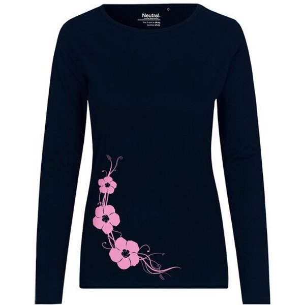 HANDGEDRUCKT "Hibisken" Frauen Longsleeve Neutral