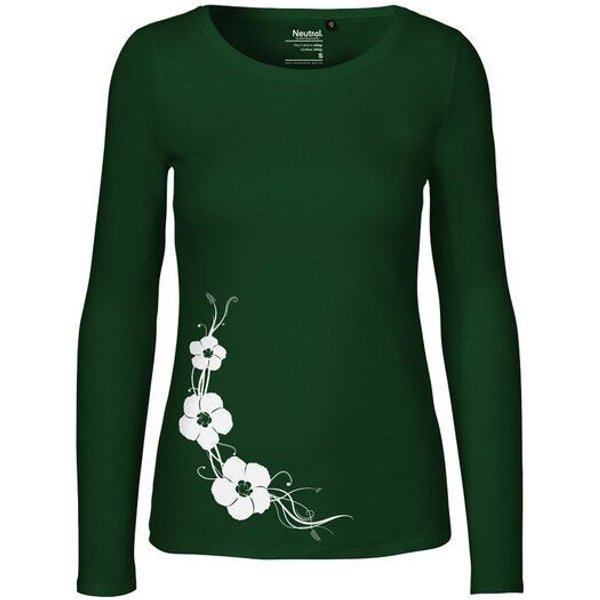 HANDGEDRUCKT "Hibisken" Frauen Longsleeve Neutral