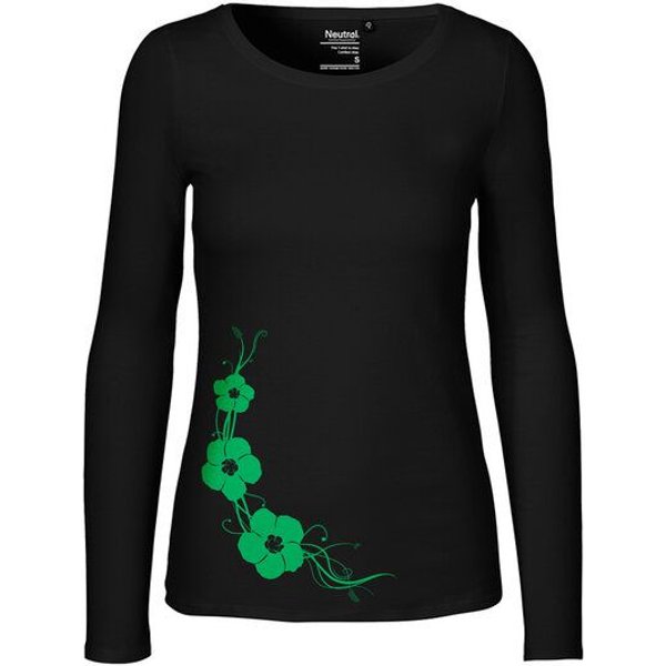 HANDGEDRUCKT "Hibisken" Frauen Longsleeve Neutral