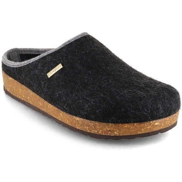 Tuffeln Vegane Hausschuhe im Tiroler Clogs Design - Unisex Filzpantoffeln mit Korkfußbett