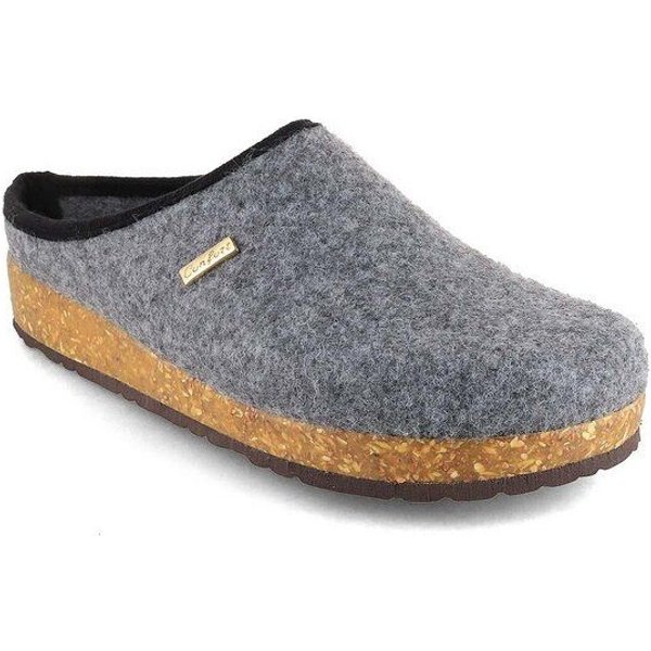 Tuffeln Vegane Hausschuhe im Tiroler Clogs Design - Unisex Filzpantoffeln mit Korkfußbett