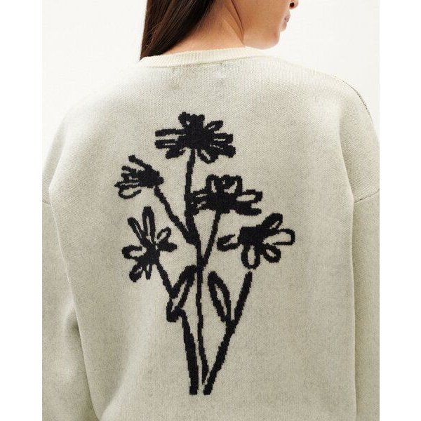 thinking mu warmer Wollpullover mit Blumen-Muster im Rücken - Philis