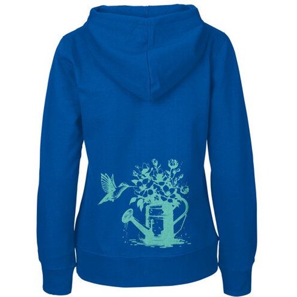 HANDGEDRUCKT "Gartenfreude" Frauen Zip Hoody Neutral