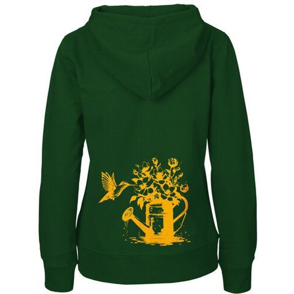 HANDGEDRUCKT "Gartenfreude" Frauen Zip Hoody Neutral