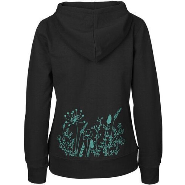 HANDGEDRUCKT "Wilde Wiese" Frauen Zip Hoody Neutral