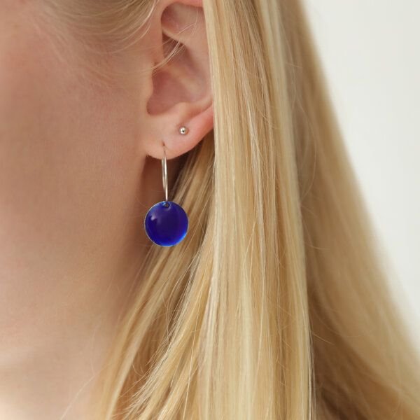 BELLYBIRD Jewellery Ohrringe - emailliertes Plättchen, Anhänger aus Silber mit Emaille
