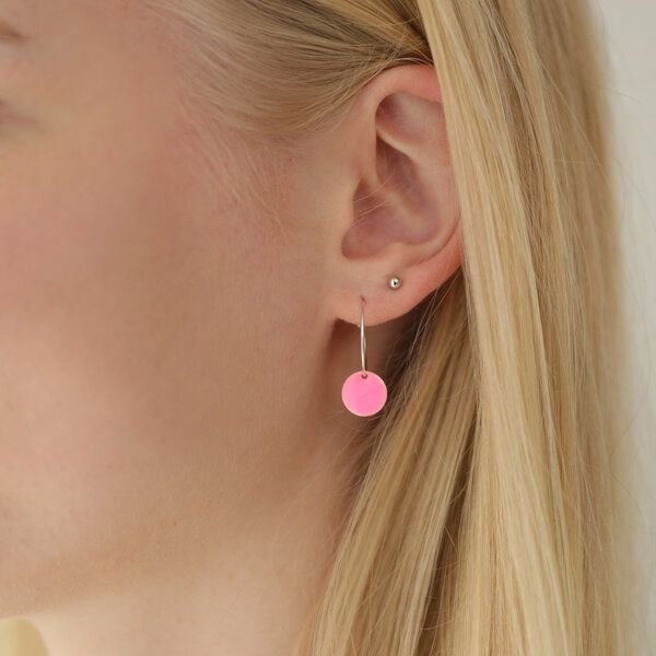 BELLYBIRD Jewellery Ohrringe - emailliertes Plättchen, Anhänger aus Silber mit Emaille