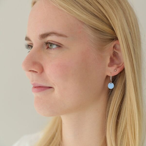 BELLYBIRD Jewellery Ohrringe - emailliertes Plättchen, Anhänger aus Silber mit Emaille