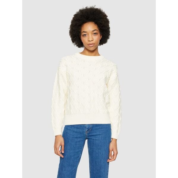 KnowledgeCotton Apparel Crew Neck Pullover Cable aus Bio-Baumwolle