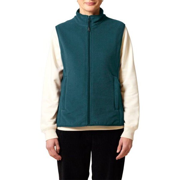 YTWOO Damen ärmellose Fleecejacke enganliegend aus 100% recyceltem Polyester