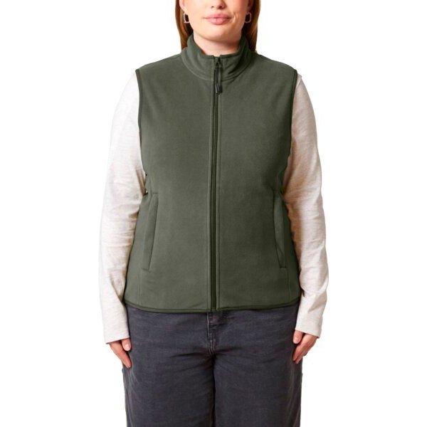 YTWOO Damen ärmellose Fleecejacke enganliegend aus 100% recyceltem Polyester