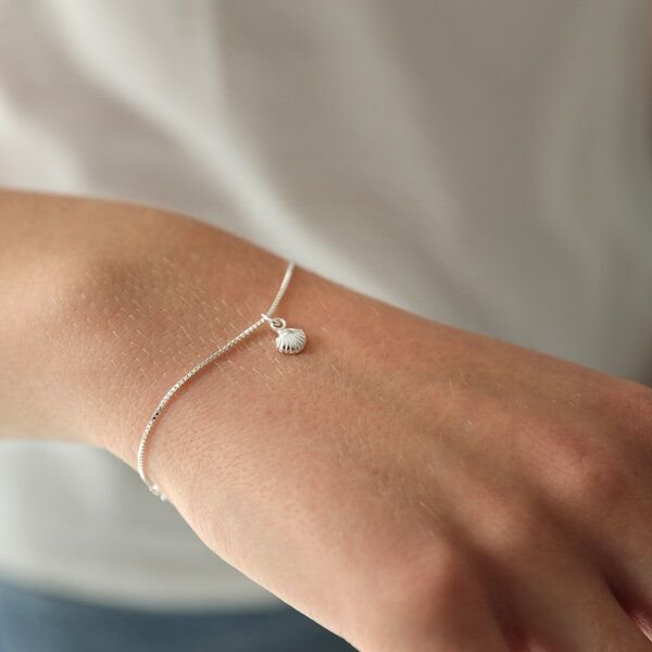BELLYBIRD Jewellery Armband - kleine Muschel, Anhänger/ Silber/ Silber vergoldet