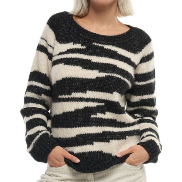 Alma & Lovis flauschiger Tiger-Pullover aus Alpaka und Baumwolle