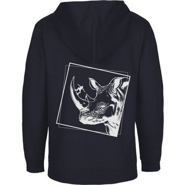HANDGEDRUCKT "Rhinoskateros" Kinder Zip Hoody Neutral