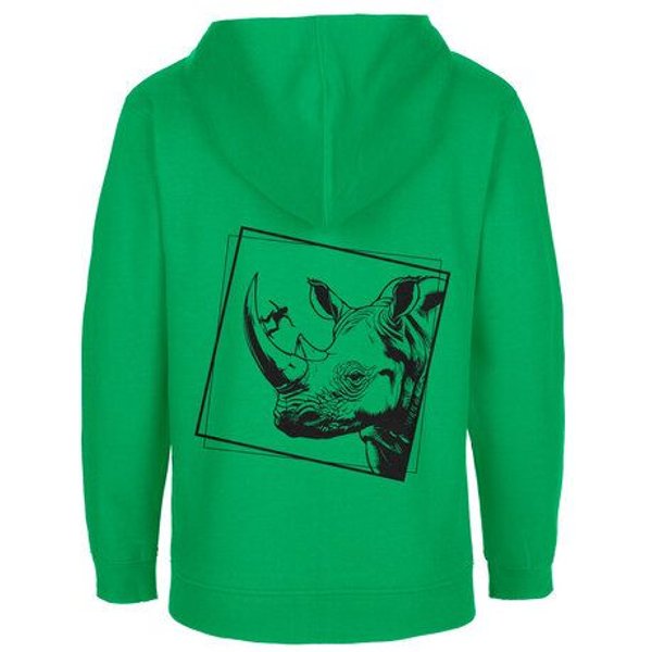 HANDGEDRUCKT "Rhinoskateros" Kinder Zip Hoody Neutral