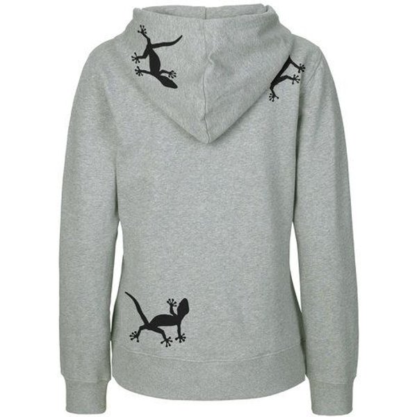 HANDGEDRUCKT "Geckos" Frauen Zip Hoody Neutral