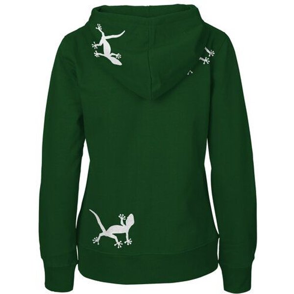 HANDGEDRUCKT "Geckos" Frauen Zip Hoody Neutral