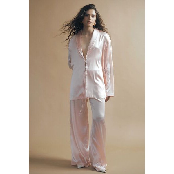 IVA RYCH Bluse aus Seide in Pyjama-Stil I Deadstock