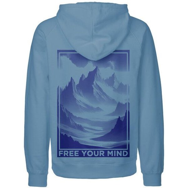 HANDGEDRUCKT "Free Your Mind" Männer Hoody Neutral