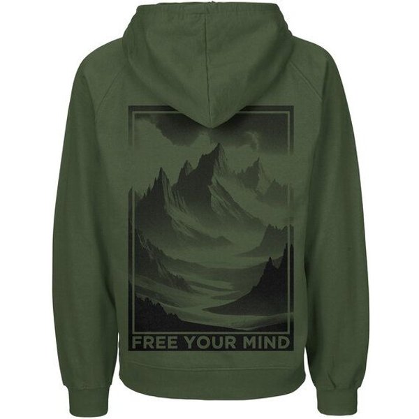 HANDGEDRUCKT "Free Your Mind" Männer Hoody Neutral