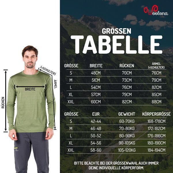 Woolona Langarmshirt - ERIS - 100% Merinowolle