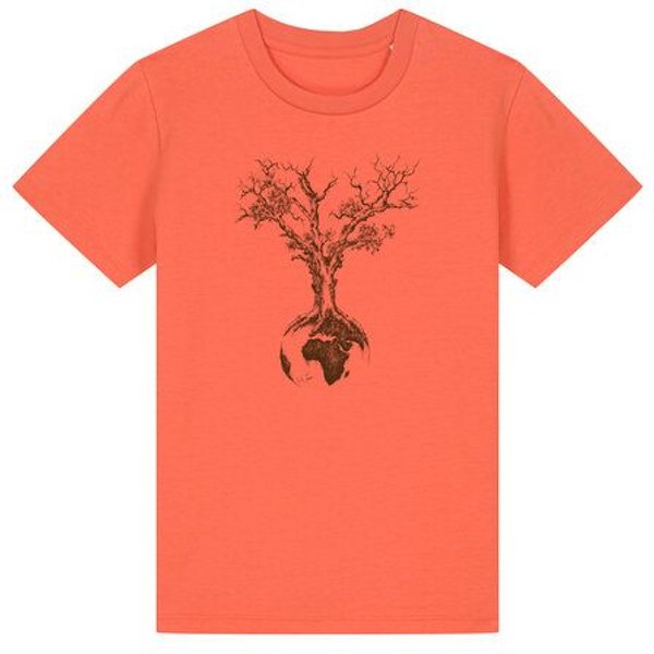 Life-Tree Organic Fairwear Shirt Kids Weltenbaum | Pink/Vintage White/Bright Blue/Teal Monstera/Peach/Eco Heather/Ocre