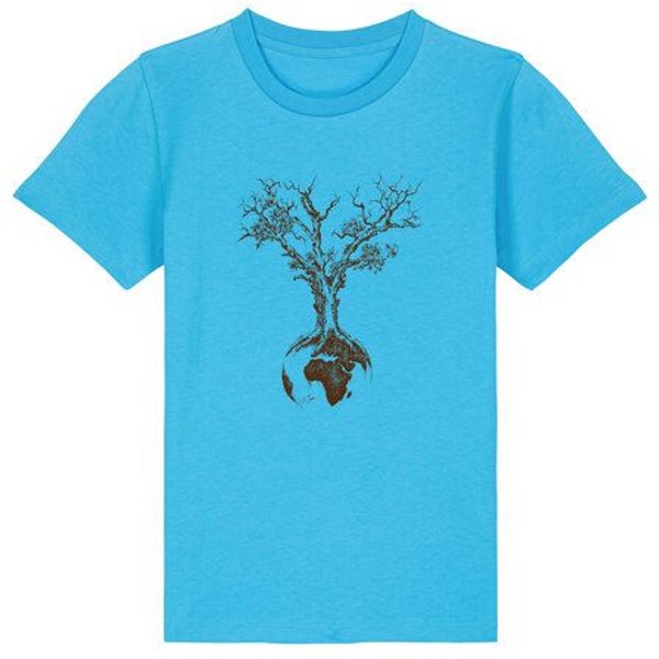 Life-Tree Organic Fairwear Shirt Kids Weltenbaum | Pink/Vintage White/Bright Blue/Teal Monstera/Peach/Eco Heather/Ocre