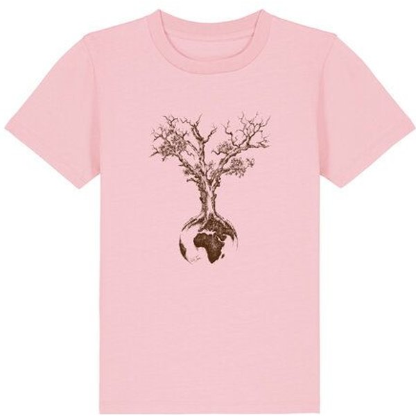 Life-Tree Organic Fairwear Shirt Kids Weltenbaum | Pink/Vintage White/Bright Blue/Teal Monstera/Peach/Eco Heather/Ocre
