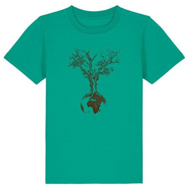 Life-Tree Organic Fairwear Shirt Kids Weltenbaum | Pink/Vintage White/Bright Blue/Teal Monstera/Peach/Eco Heather/Ocre