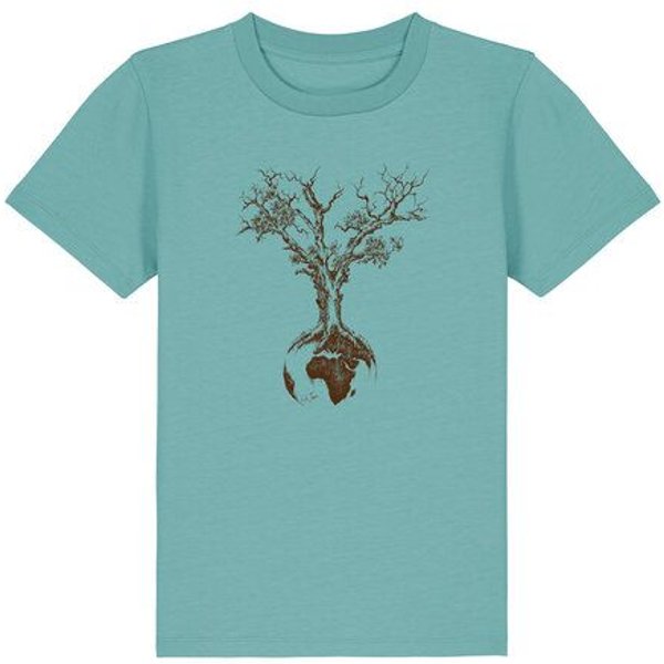 Life-Tree Organic Fairwear Shirt Kids Weltenbaum | Pink/Vintage White/Bright Blue/Teal Monstera/Peach/Eco Heather/Ocre